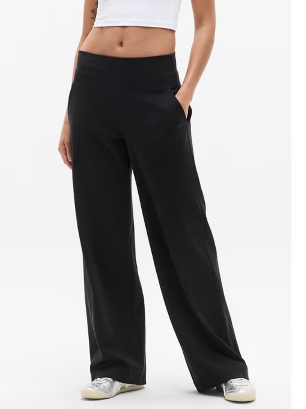 VUORI VENICE Wide-Leg High-Waist Black Lounge Pants Size SP